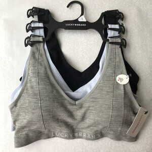 LUCKY BRAND Women's  Ribbed Comfort Bra 3-Pack NEW Size : L  New